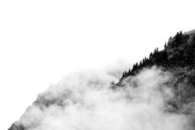 Low angle view of mountain against clear sky