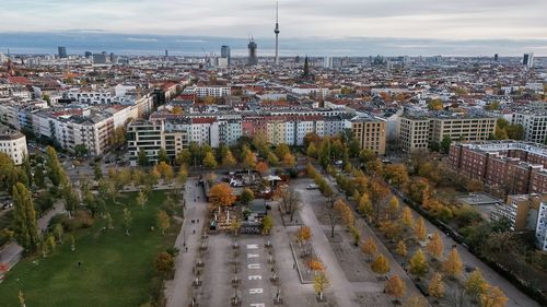 High angle view of cityscape