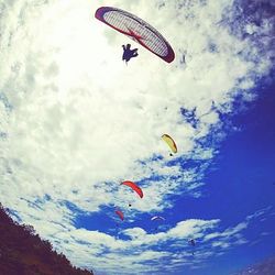 Low angle view of parachute