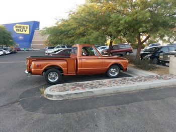 Cars parked on road