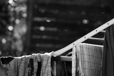 Close-up of drying laundry 