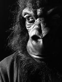 Close-up of man wearing mask