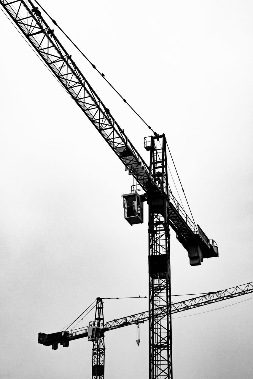 LOW ANGLE VIEW OF CRANE AGAINST SKY