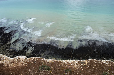 High angle view of beach