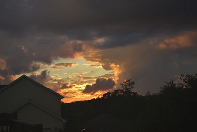 Scenic view of dramatic sky during sunset