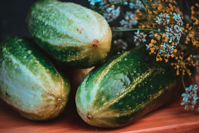 Close-up of vegetables on table