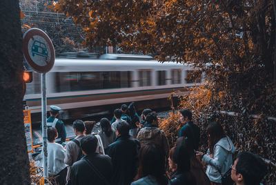 Group of people in train