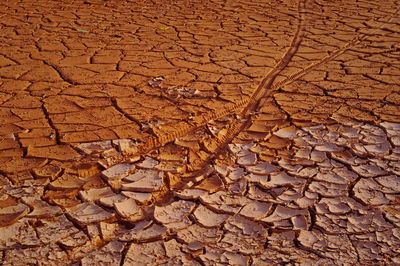 Full frame shot of cracked land