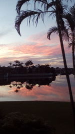 Scenic view of sea at sunset