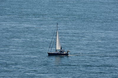 Sailboat sailing on sea