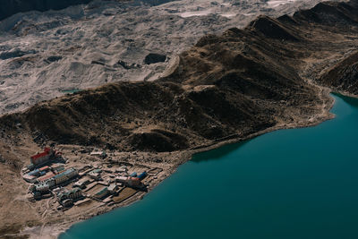 High angle view of beach