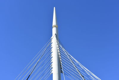 Low angle view of building against blue sky