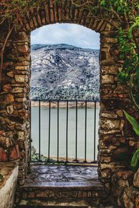 View of arch window of house