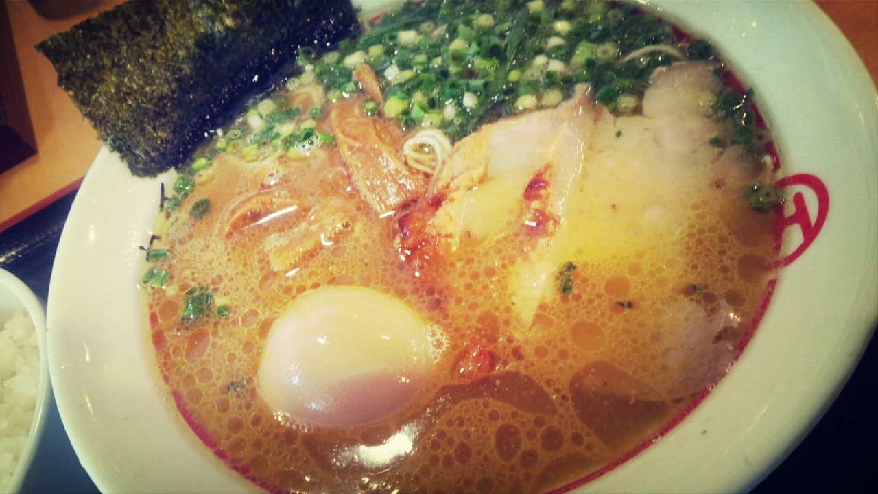 food and drink, food, indoors, freshness, ready-to-eat, soup, healthy eating, bowl, meal, serving size, plate, close-up, still life, high angle view, table, spoon, indulgence, no people, directly above, noodles