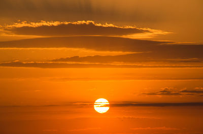 Scenic view of sunset over sea