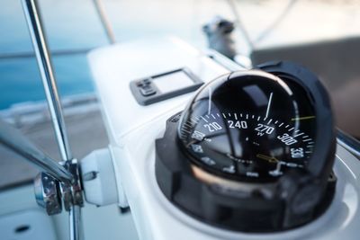 Navigational compass on boat