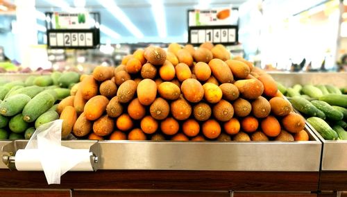 Close-up of vegetables for sale in supermarket