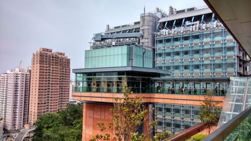 Low angle view of modern building against sky