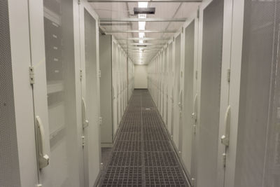 Interior of illuminated modern building