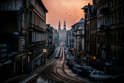 Residential buildings in old town from poland