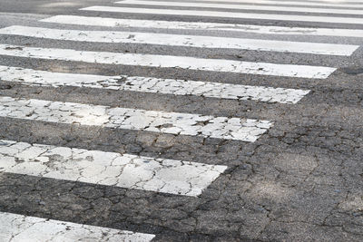 Zebra crossing on road in city