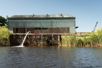 View of abandoned building against clear sky