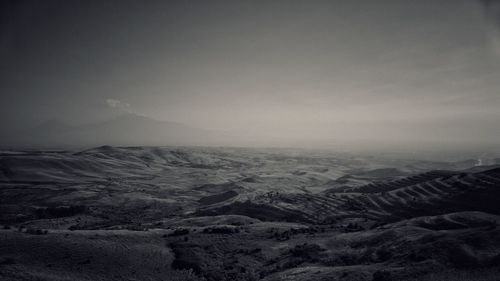 Scenic view of dramatic landscape against sky