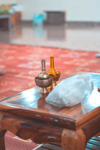 High angle view of food on table