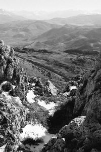 View of mountain landscape in snow