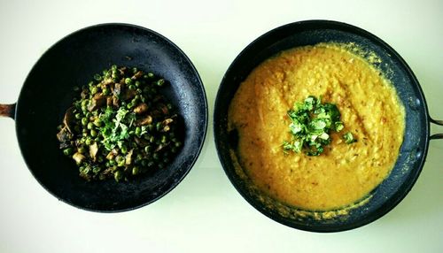 Directly above shot of food in bowl