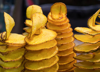 Fried, spiral potatoes