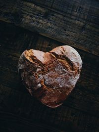 High angle view of heart shape on table