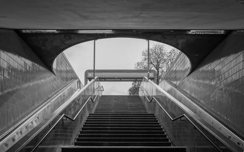 Low angle view of escalator