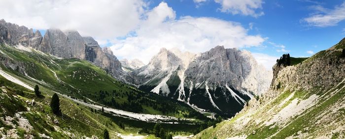 Panoramic view of mountains against sky