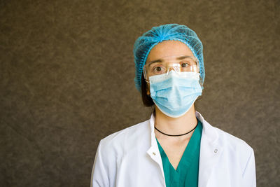 Portrait of a person wearing mask