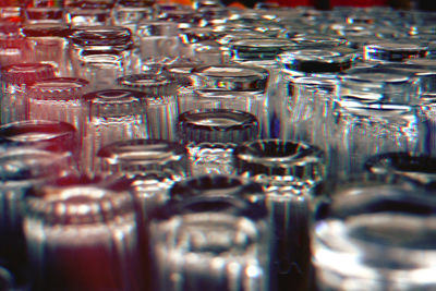 Full frame shot of drinking glasses