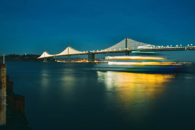 Bridge over river against blue sky