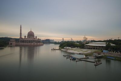 View of mosque at waterfront