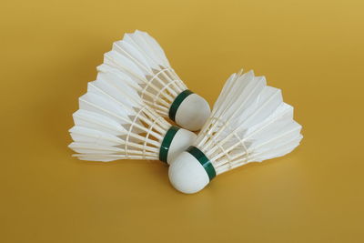 High angle view of umbrella on table
