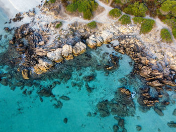 High angle view of beach