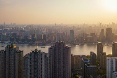 Aerial view of buildings in city