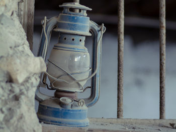 Close-up of old lantern