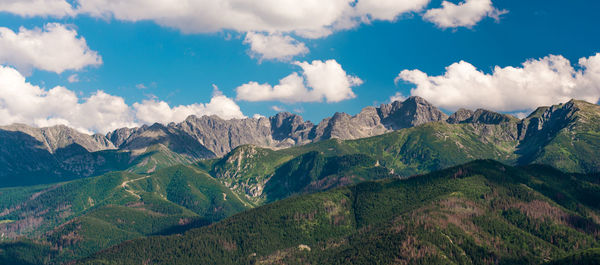 Panoramic view of mountains against sky