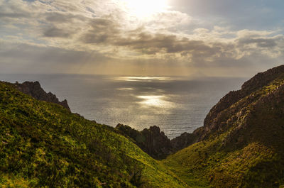 Scenic view of landscape against sky during sunset