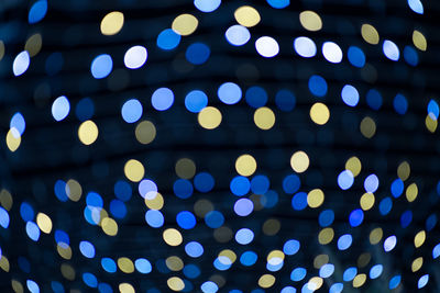 Defocused image of illuminated lights at night