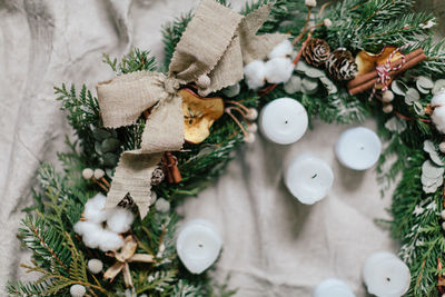 Directly above shot of wreath