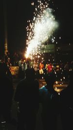 Firework display at night
