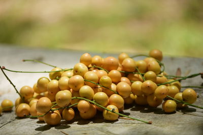 Close-up of fruits on table