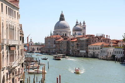 Panoramic view of cathedral in city against clear sky