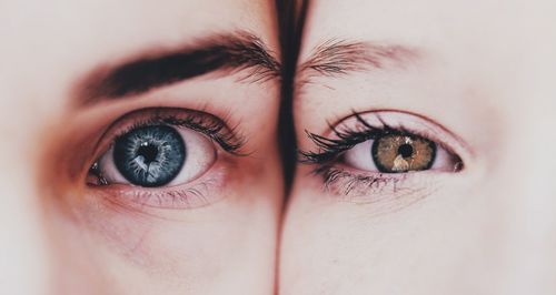 Close-up portrait of woman with reflection